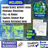 Create a Torn World Map Activity and Rubric Continents and Oceans PBL Social Studies Stuff Lesson Resources