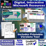 South America PEGS Factors Practice Activity and Worksheet | Microsoft