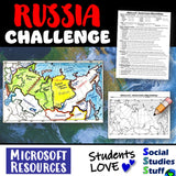 Russia Create a Map Activity | Solve Location Clues | Russian Geography