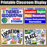 Five Themes of Geography Word Wall Posters | 5 Themes Intro Activity | Microsoft