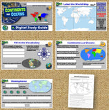 Continents, Oceans and the World Map Study Guide, Review Game, Test | Google