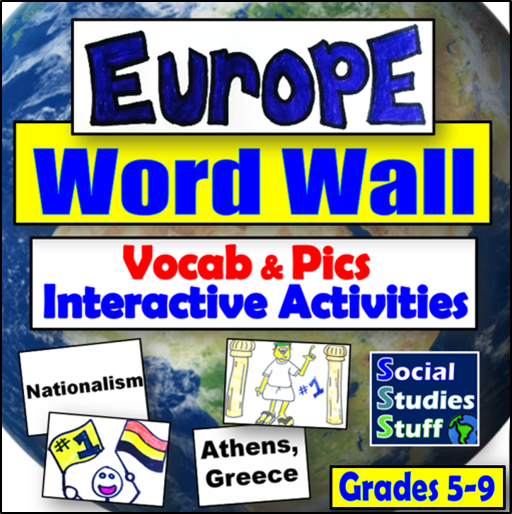 Europe Vocabulary Word Wall Social Studies Stuff Lesson Resources