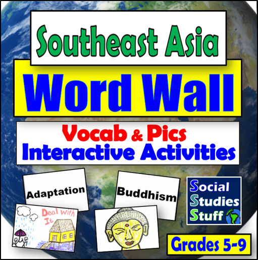 Southeast Asia Vocabulary Word Wall Social Studies Stuff SE Asia Lesson Resources