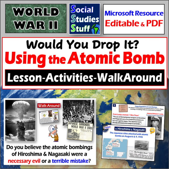 World War 2 Atom Bomb Social Studies Stuff WWII Lesson Resources