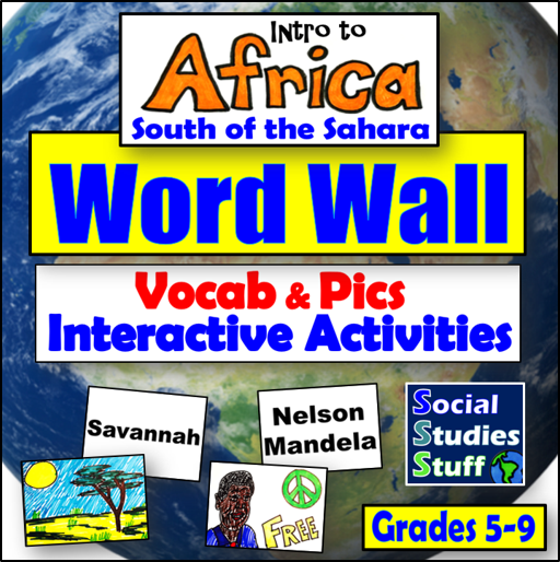 Africa Vocabulary Word Wall Pictures Social Studies Stuff Lesson Resources