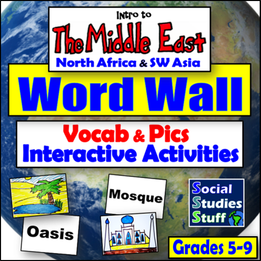 Middle East Vocabulary Word Wall North Africa and SW Asia Social Studies Stuff Lesson Resources