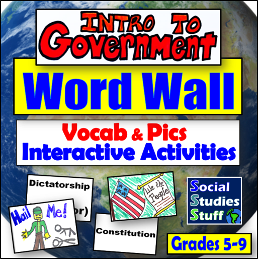 Types of Government Vocabulary Word Wall with Activity Ideas Social Studies Stuff Lesson Resources